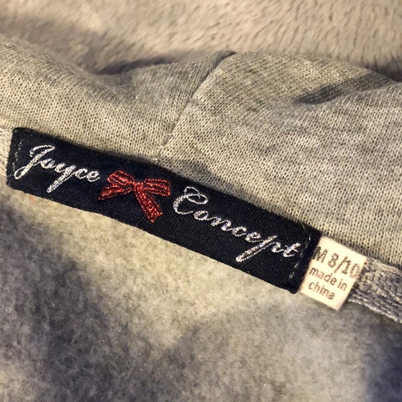 Joyce Concept Gray LOVE Zip Front Hooded Jacket M - Picture 8 of 8